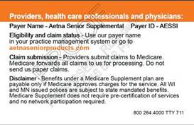 Aetna Senior Supplemental Medicare Supplement Card Update