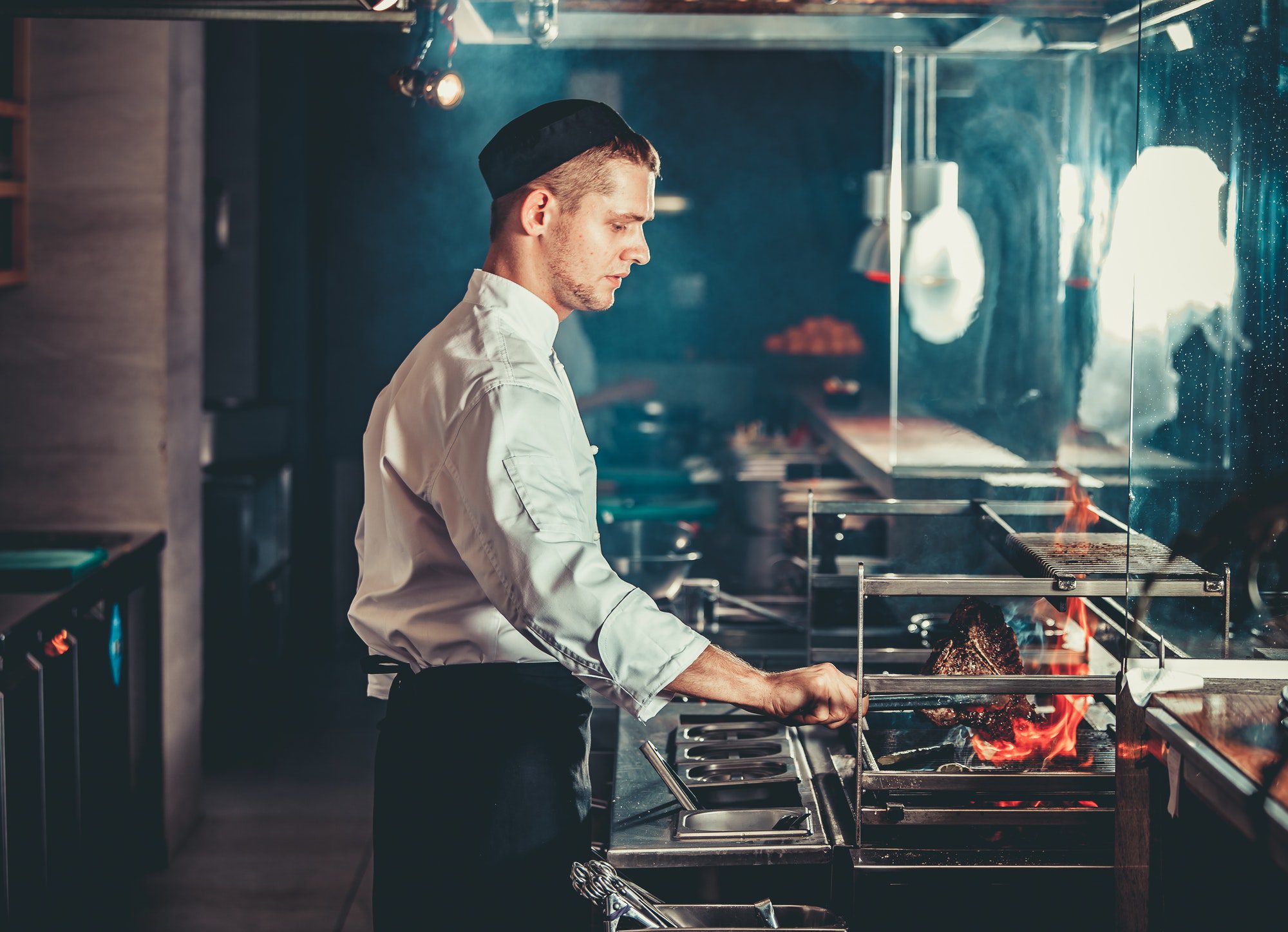 preparing traditional beef steak