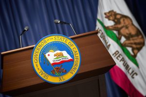 press conference of governor of the state of california concept