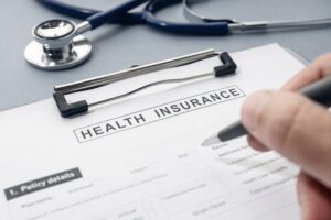 Health Insurance form on desk